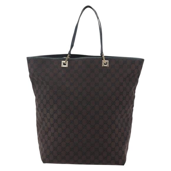 GUCCI GG Canvas Tote Bag Brown Gold 002 002 - Picture 2 of 13